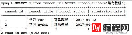 MySQL中WHERE子句的用法