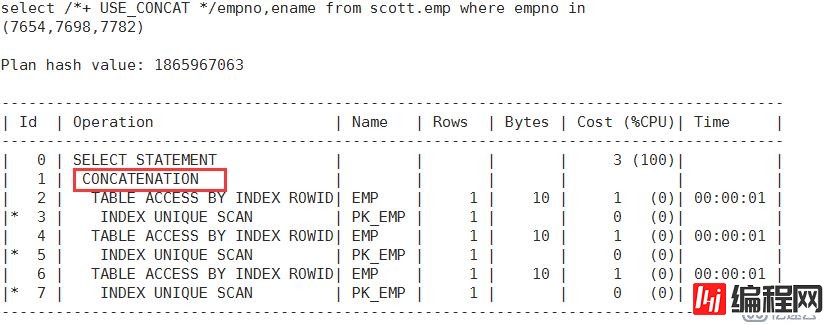 Oracle里另外一些典型的执行计划