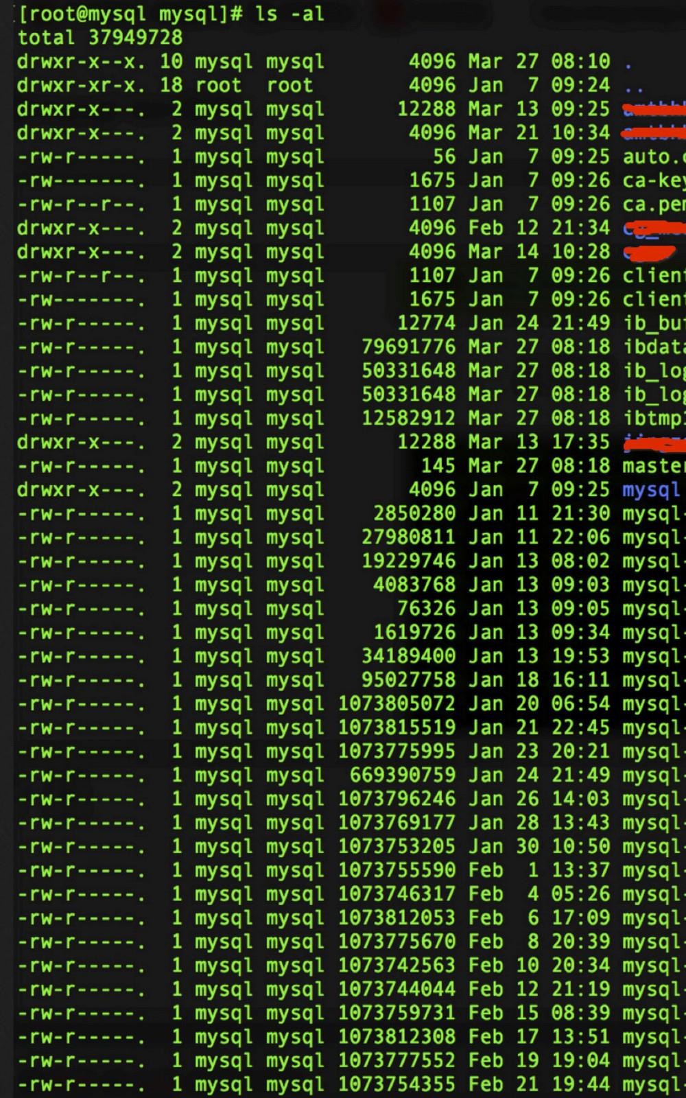 mysql磁盘空间不足的查排