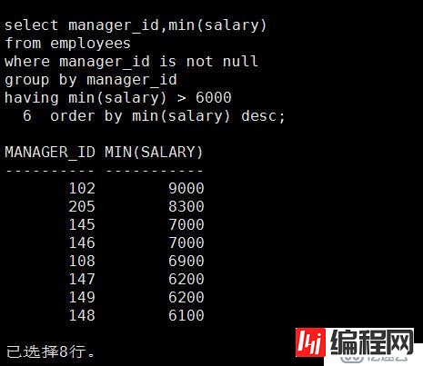 SQL 基础之组函数（九）