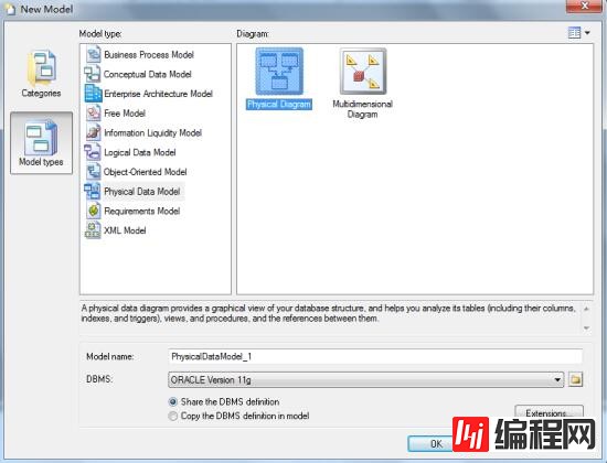 PowerDesigner15.1连接oracle11g逆向生成ER图