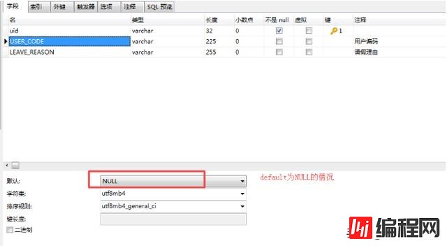 MySQL数据库中怎么设置default