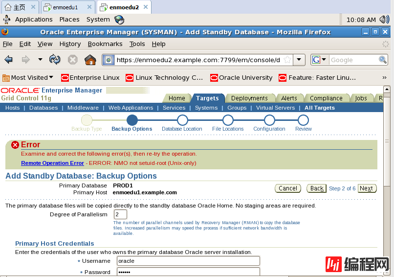 ORACLE OCM备考OEM搭建DG报错：NMO not setuid-root(Unix-only)