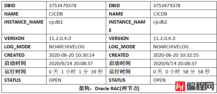 Oracle数据库(RAC)巡检报告