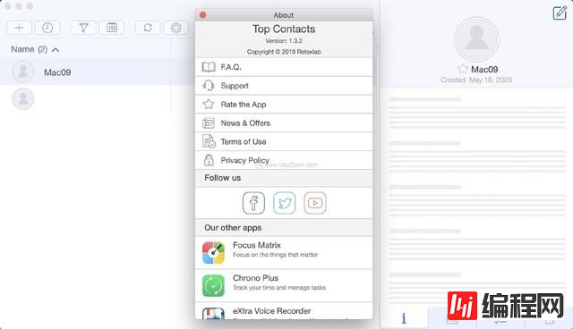 Top Contacts Pro for Mac有哪些功能
