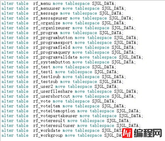 oracle如何转移表的表空间