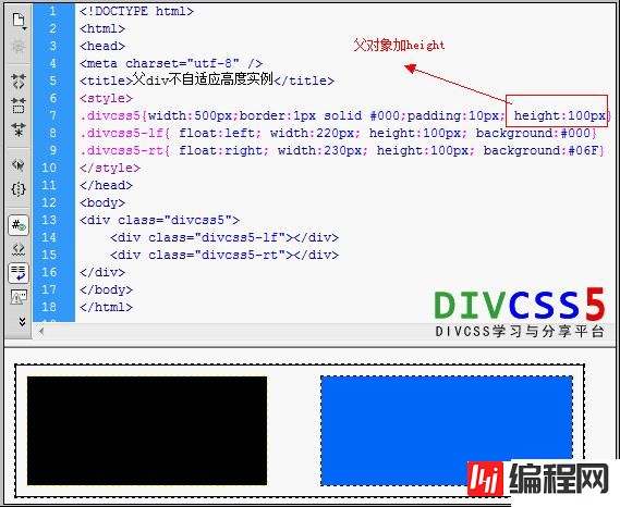 CSS中如何解决父div对象自适应高度