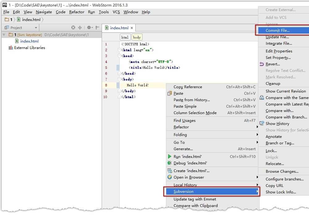 Webstorm2016中SVN插件怎么用