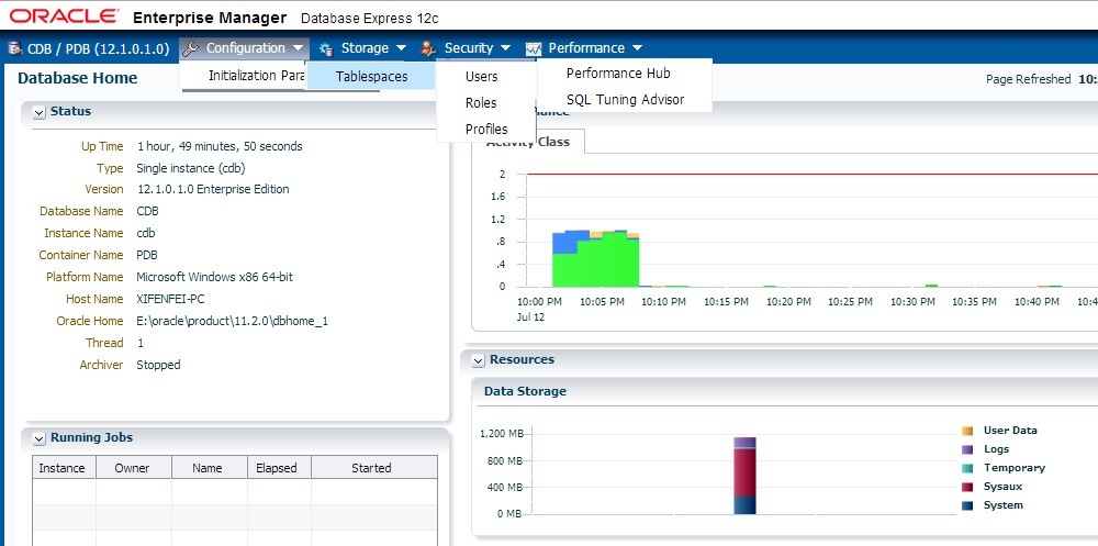 ORACLE 12C EM Express怎么启用