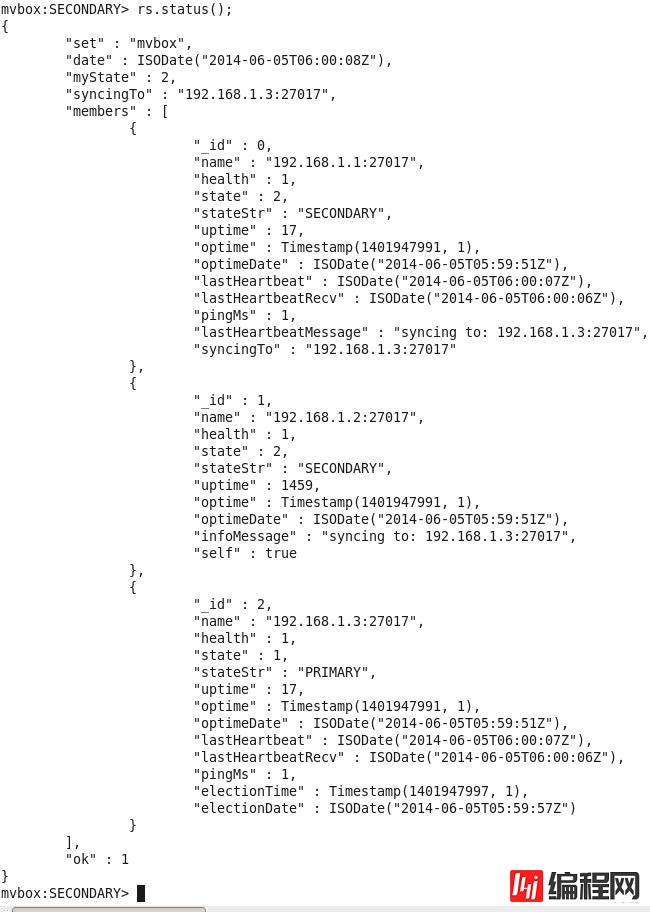 MongoDB副本集的示例分析