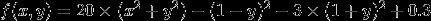 f(x,y)=20\times (x^{2}+y^{2})-(1-y)^{2}-3\times (1+y)^{2}+0.3