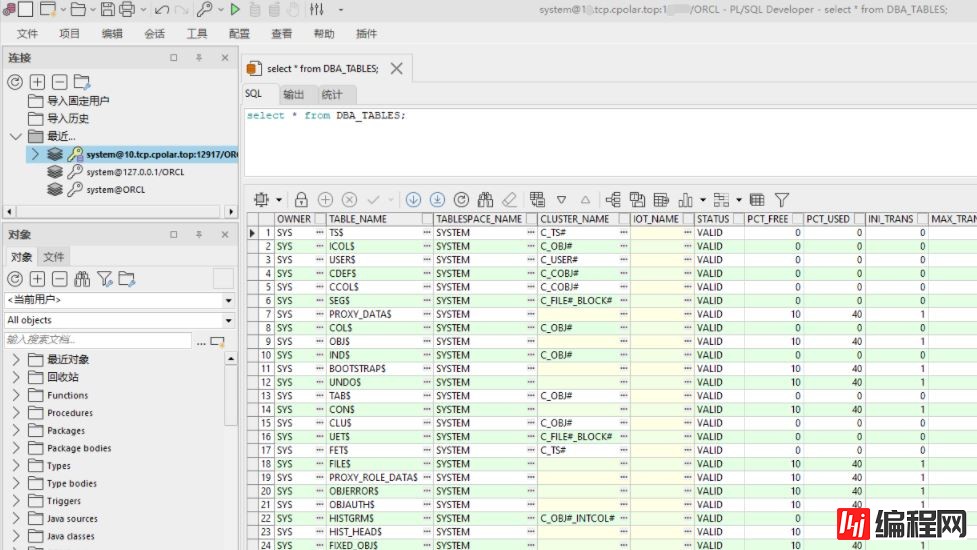 使用PLSQL远程连接Oracle数据库的方法(内网穿透)