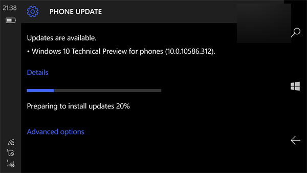 微软内测Win10 Mobile预览版10586.312：修复和性能提升