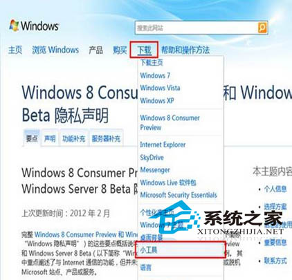 如何从微软官网下载Win8小工具