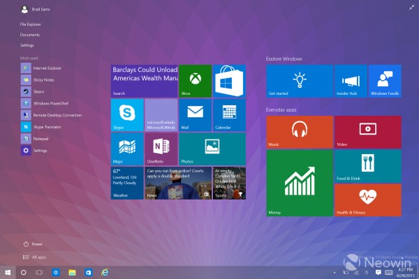 [图]Win10 Insider Preview Build 10074界面抢先看