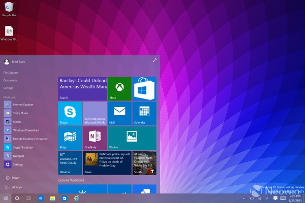 [图]Win10 Insider Preview Build 10074界面抢先看