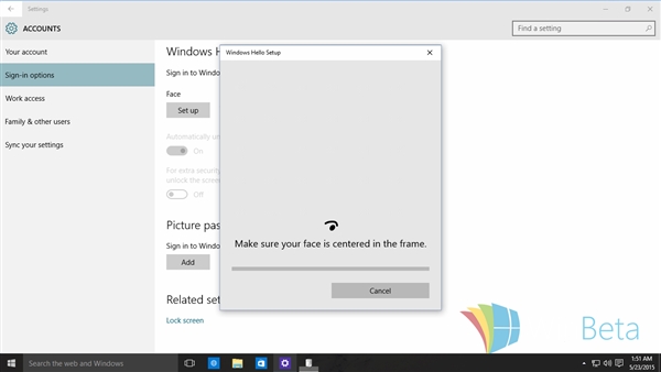 Win10最新预览版10125惊现生物识别认证Windows Hello