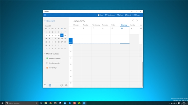 Win10新版邮件和日历应用图赏：漂亮使用